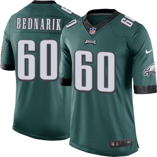 Youth Limited Chuck Bednarik Nike Jersey Midnight Green Home - #60 NFL Philadelphia Eagles